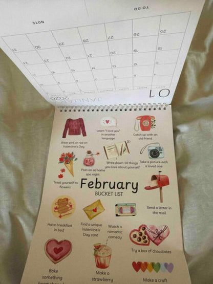 2026 Bucket List Spiral Calendar