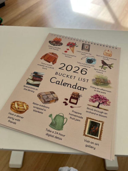 2026 Bucket List Spiral Calendar